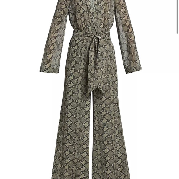 L’ Agence Echo Belted Snakeskin-Print Jumpsuit - Picture 6 of 6